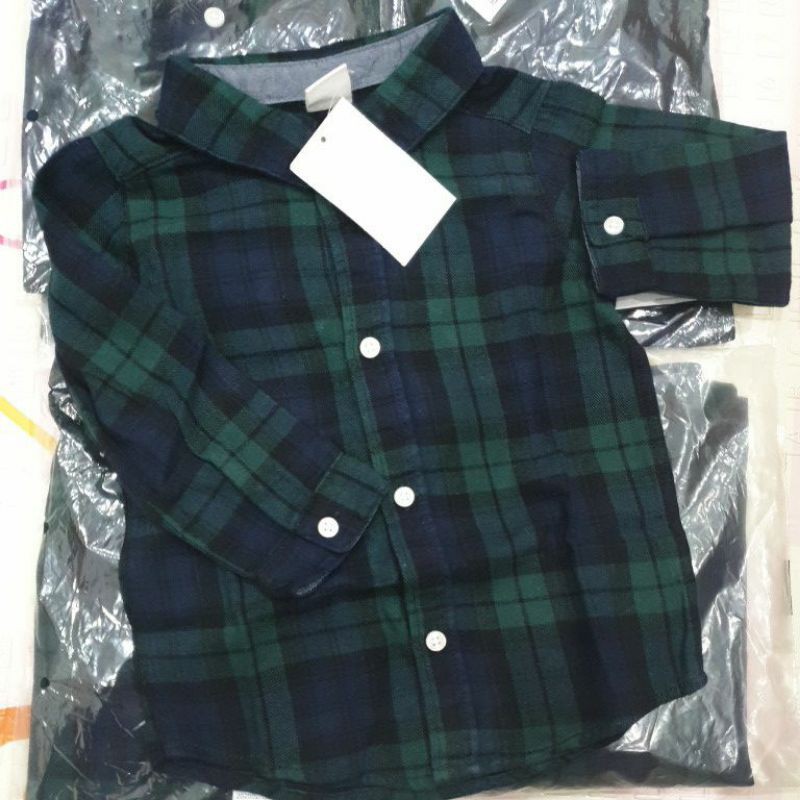 Áo sơ mi H&amp;M chuẩn auth UK sz6m-3y cho bé trai