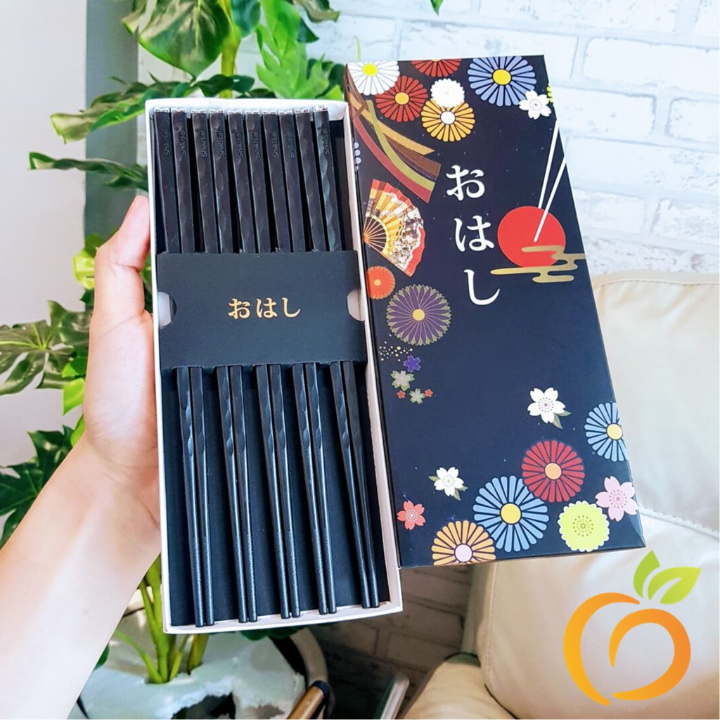 Set 5 đôi đũa ăn cao cấp Shikisai Nhật Bản hoa Đào