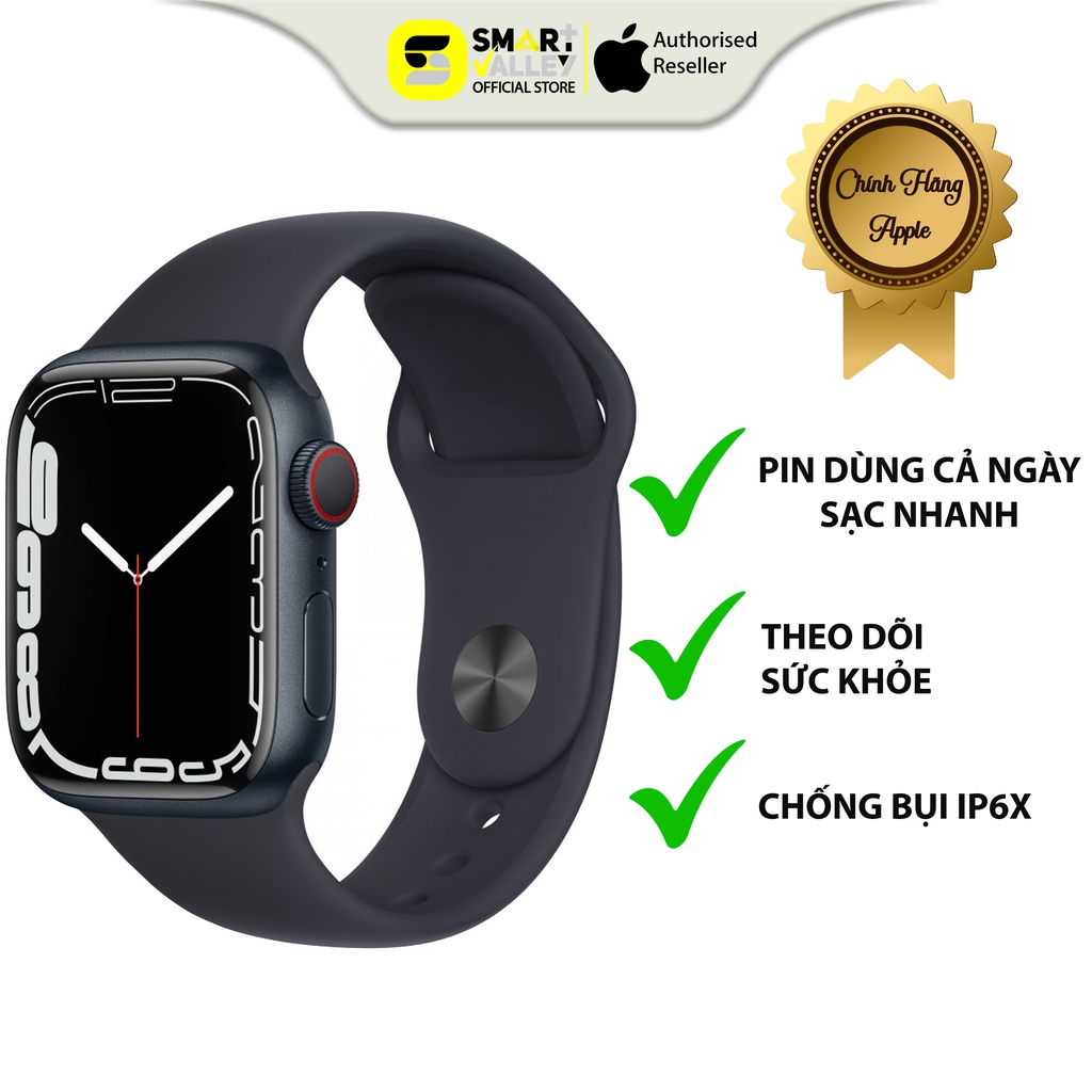 Apple Watch Series 7 Nhôm (GPS+ Cellular) Dây Thể Thao Chính Hãng VN/A - Bảo Hành 12 Tháng