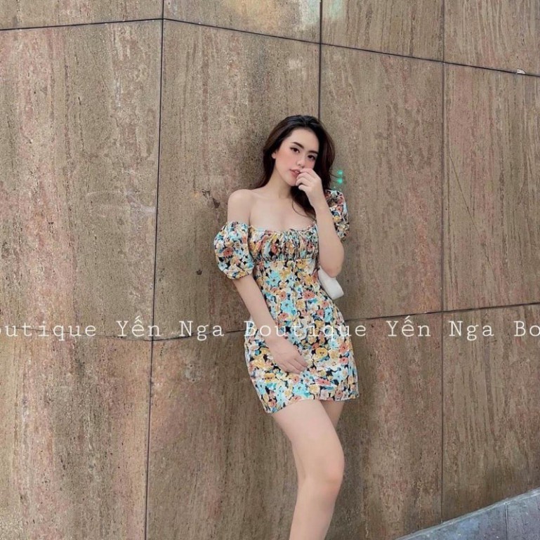 [Mã FAGREEN245 giảm 10% tối đa 30K đơn 99K] (Kho Sỉ Nam Định) VÁY HOA CỔ VUÔNG XẾP LY TAY BỒNG | BigBuy360 - bigbuy360.vn