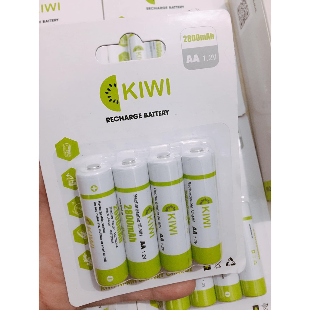 PIN SẠC VÀ SẠC KIWI VỈ 4 VIÊN 1,2V 2800mAh