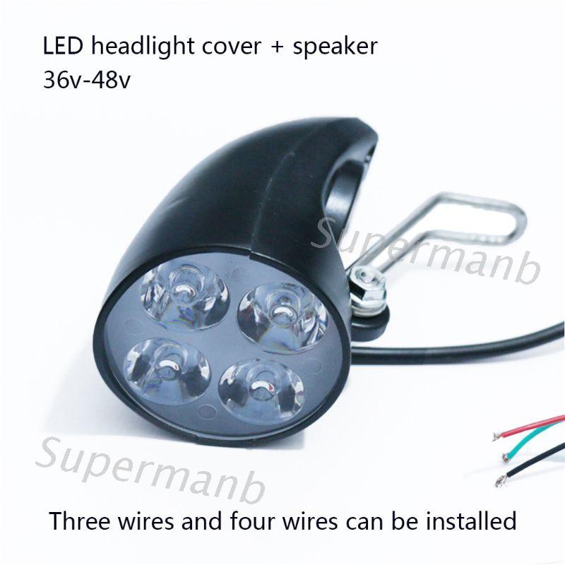 Đèn Pha 4 Bóng Led 36v 48v Cho Xe Đạp Điện