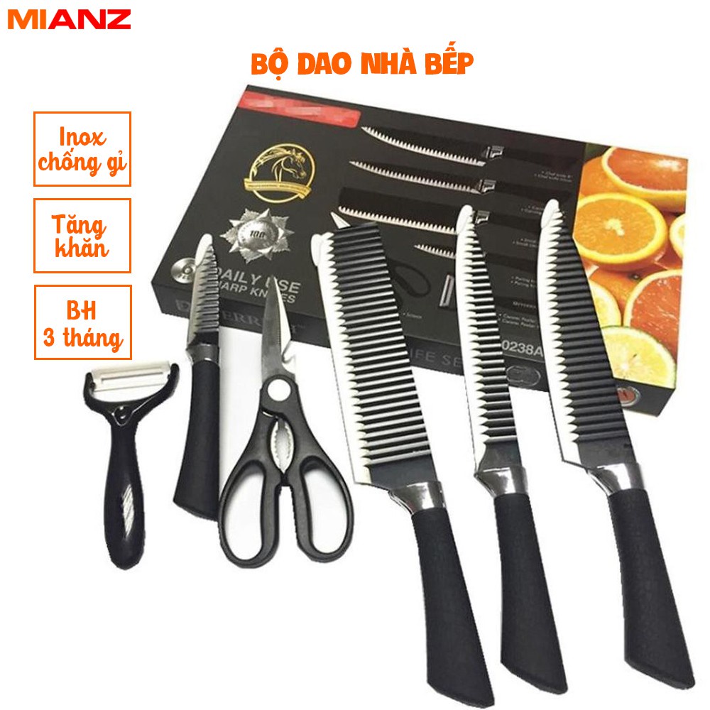 Bộ Dao Nhật Bản 6 Món Chống Dính Cao Cấp - Bộ dao nhật [ Kho tiện ích QA HOME ]