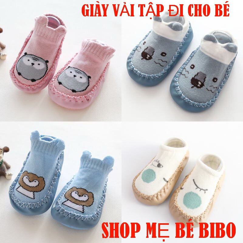 Giày Vớ Tất Tập Đi Có Đế Chống Trượt Đáng Yêu Cho Bé Trai Và Bé Gái