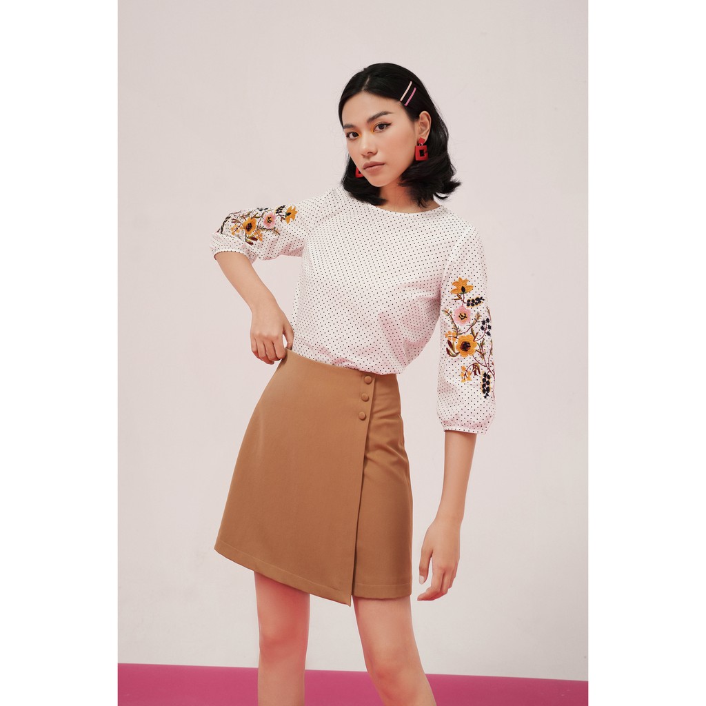 Áo cổ tròn tay lỡ thêu trang trí 1AO2007 ADORE DRESS | BigBuy360 - bigbuy360.vn