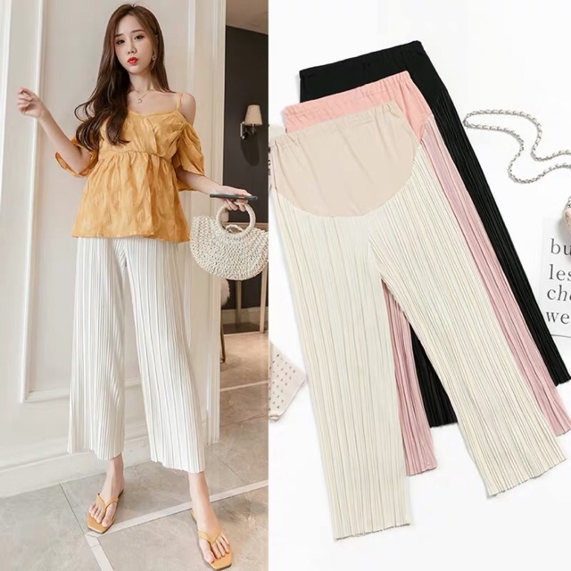 🤰quần ống rộng siêu mát cho bà bầu-hàng quảng châu(sẵn hàng giao ngay)ảnh thật