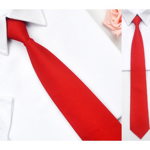 Cà vạt kiểu dây buộc màu trơn chất liệu polyester