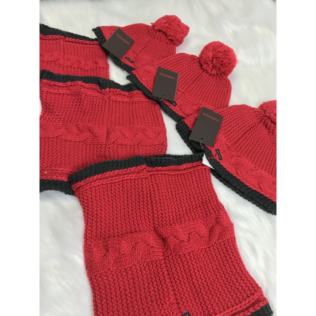 Set khăn ống + mũ xuất dư hãng CATIMINI cho bé giữ ấm cực tốt