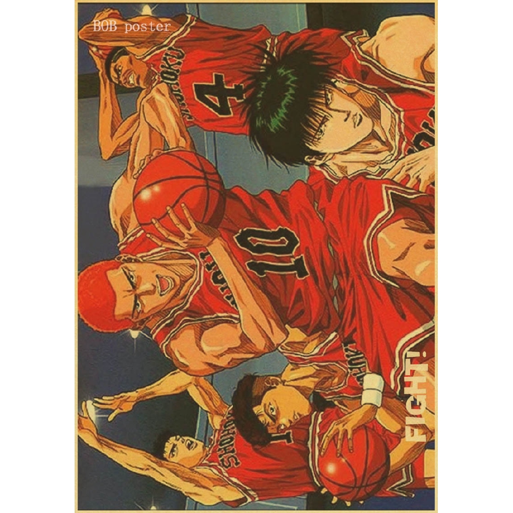 Giấy dán tường hình anime SLAM DUNK theo phong cách Retro cổ điển
