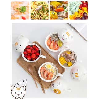 Set đồ ăn mì có nắp đậy dễ thương