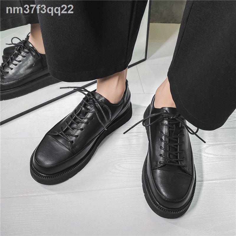 ♞❀Thanh niên giản dị giày da nam nhỏ phiên bản Hàn Quốc của bộ quần áo công sở hợp thời trang tăng tron
