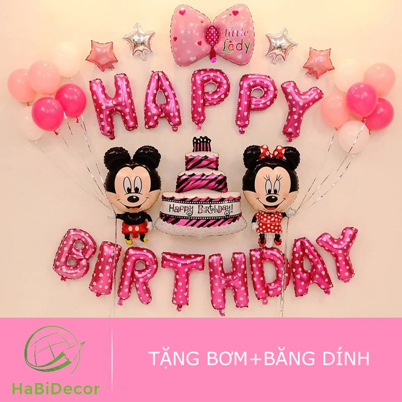 [TẶNG BƠM+BĂNG DÍNH] Set Bóng Bay Trang Trí Sinh Nhật Tại Nhà Cho Bé CHỦ ĐỀ CHUỘT MICKEY C04