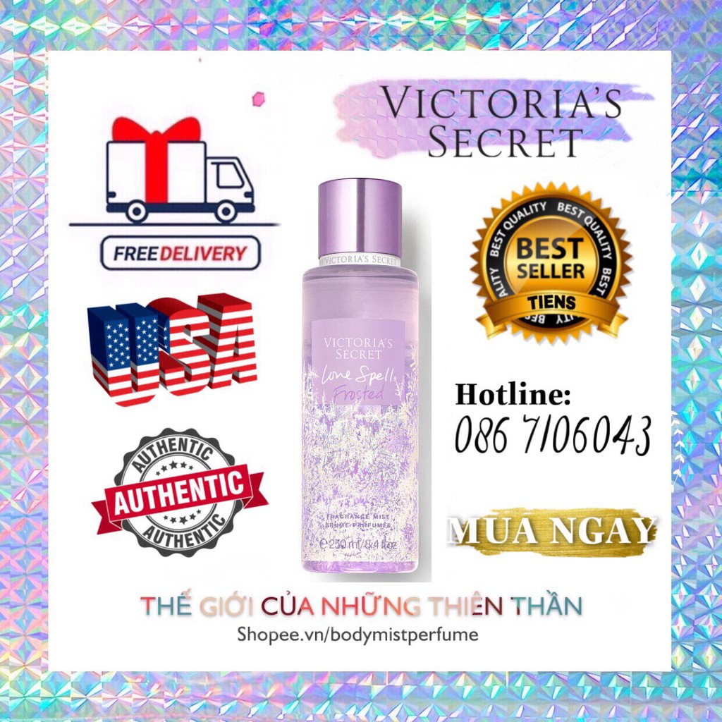 𝗕𝗢𝗗𝗬𝗠𝗜𝗦𝗧𝗣𝗘𝗥𝗙𝗨𝗠𝗘⚜️Xịt Thơm Body Victoria’s Secret Love Spell Frosted New 2019 250ml