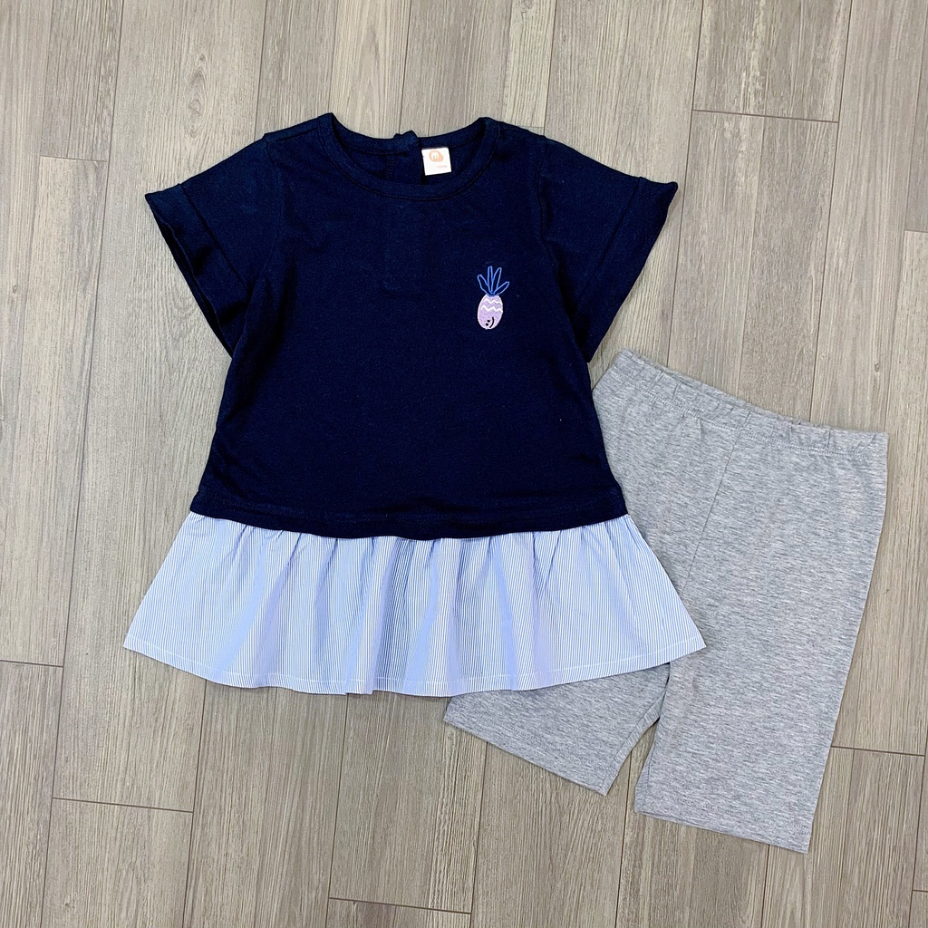 BỘ LỬNG ÁO VÁY MILKMILE LOGO HÌNH THÊU DỨA CHO BÉ 11-30KG