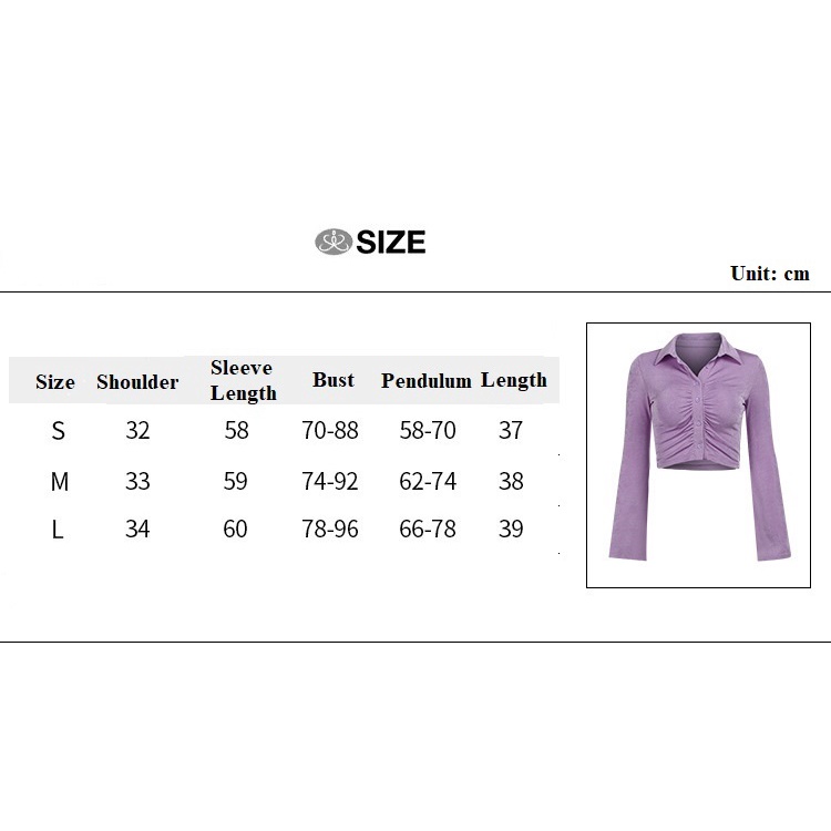 Áo sơ mi croptop tay loe xếp ly, Áo sơ mi kiểu (Xanh bơ - Tím - Đen)