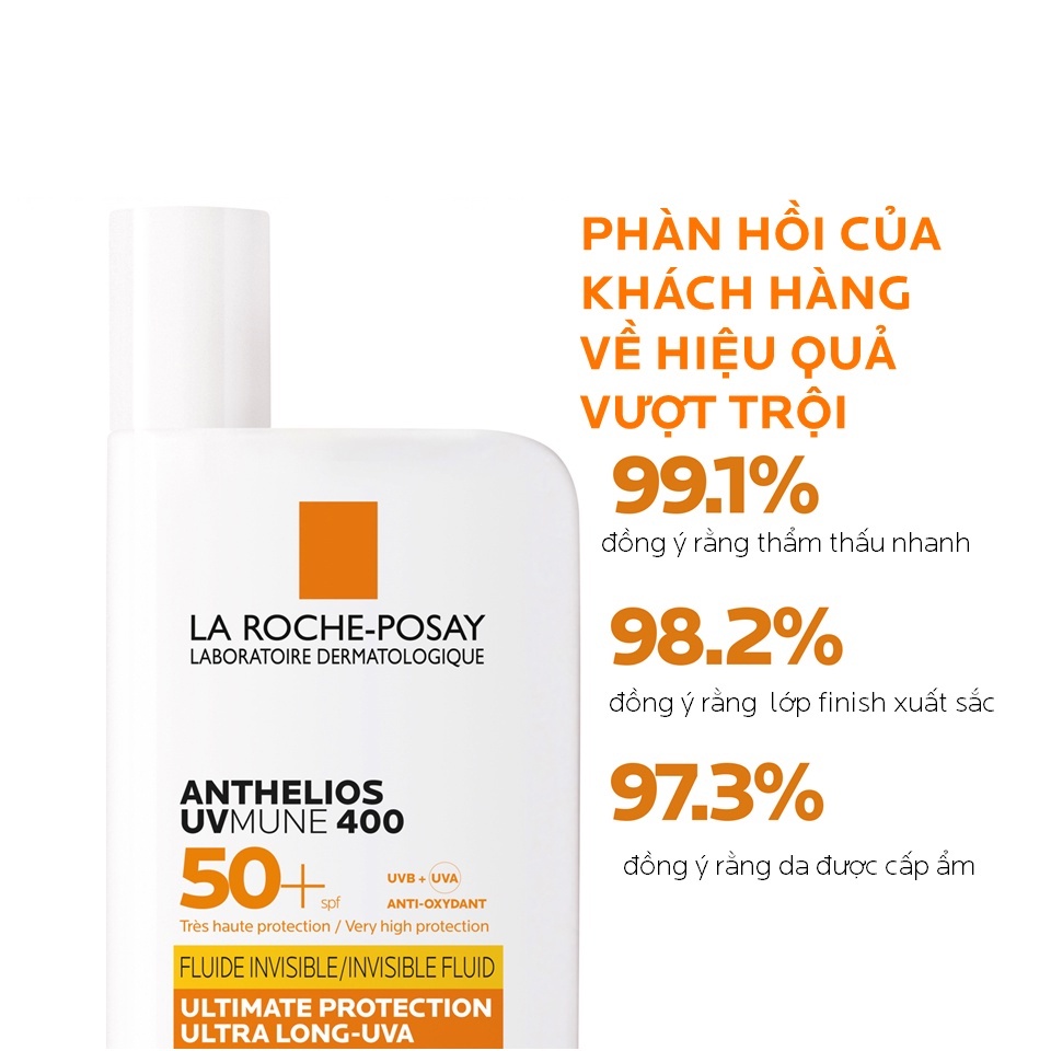 [CHÍNH HÃNG] Sữa chống nắng bảo vệ da tối ưu khỏi tia UVA dài Anthelios UVMune 400 Invisible Fluid (La Roche Posay)