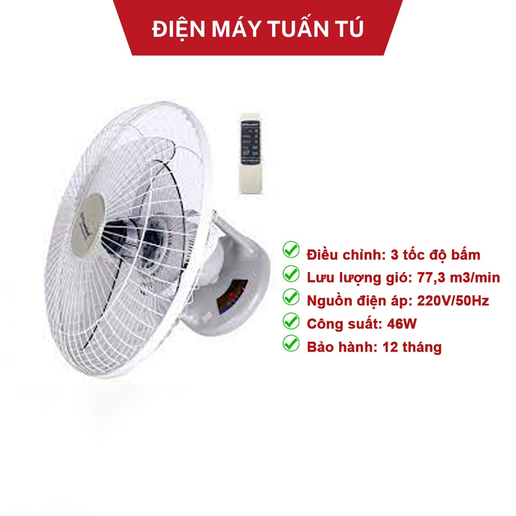 Quạt điện treo trần đảo điện cơ thống nhất Vinawind QTĐ400X-ĐB điều khiển từ xa nhỏ gọn tiện lợi