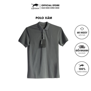 Áo thun Polo nam  chất liệu vải cafe thân thiện môi trường,khử mùi hiệu quả,chống tia UV 95%, thương hiệu Leman xám trơn