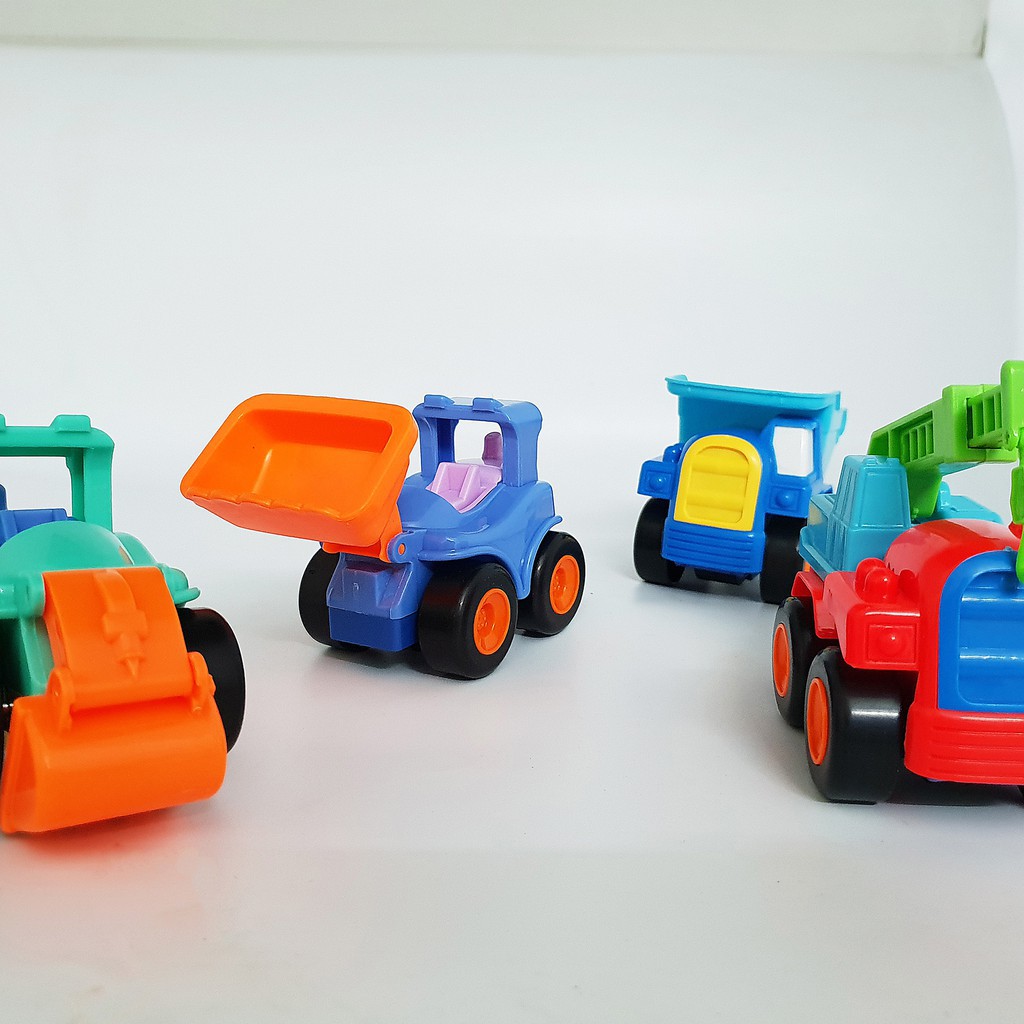 Bộ 4 Ô TÔ Mô Hình Đồ Chơi Công Trình Xây Dựng Có Tháo Rời