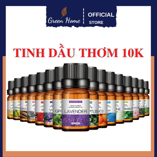 Tinh dầu thơm thiên nhiên nguyên chất Green Tech dùng cho máy xông tinh dầu phòng ngủ 10ml mùi thơm hoa cỏ đặc biệt