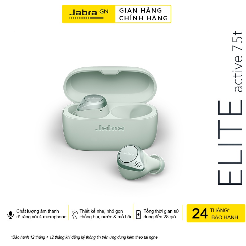 Tai Nghe Bluetooth True Wireless Jabra Elite Active 75T - Hàng Chính Hãng