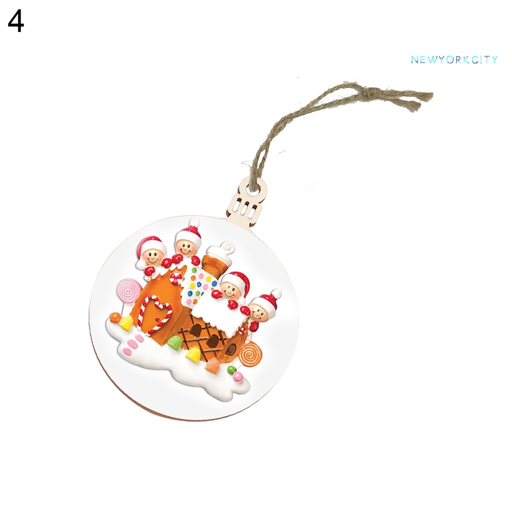 Phụ Kiện Treo Trang Trí Cây Thông Giáng Sinh Hình Tròn Bằng Gỗ