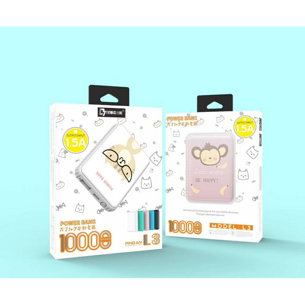 [ XẢ HÀNG - GIÁ RẺ NHẤT ] Pin Sạc Dự Phòng Hoạt Hình L3 10000mah