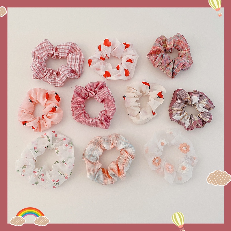 Set 10 Dây Cột Tóc Co Giãn Nhiều Màu Sắc Đầy Cá Tính