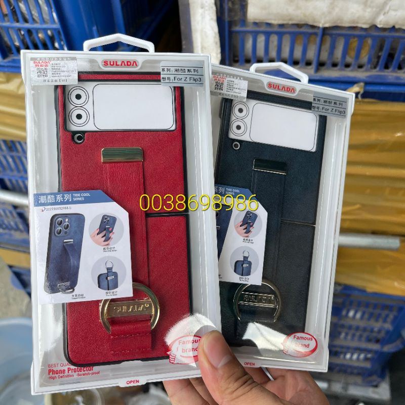 Ốp lưng SULADA da Samsung Z Fold 2 , Z Fold 3 5G 2 , Z FLIP 3 5G kèm đai lưng 2 mảnh bảo vệ máy màu