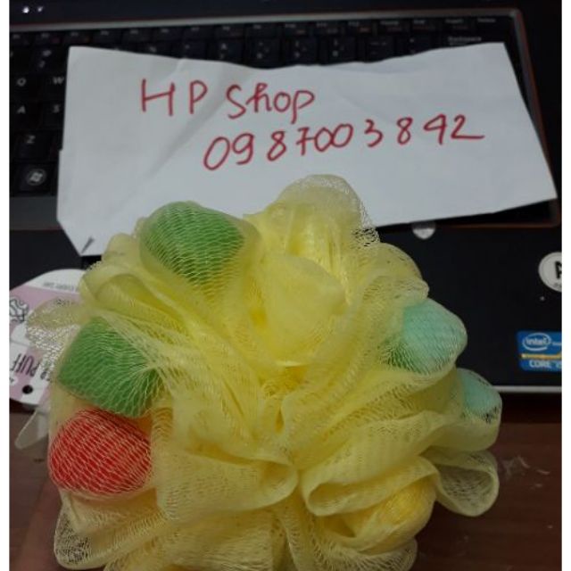 Bông tắm lưới tạo bọt Hàn Quốc Orchids hình tròn