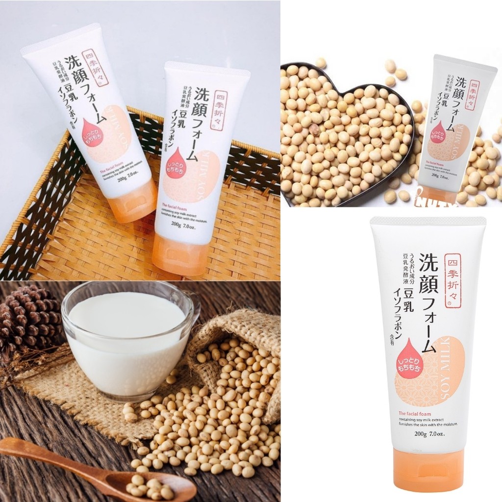 Sữa Rửa Mặt Kumano Soymilk Shikiori Dưỡng Ẩm Chiết Xuất Đậu Nành 200g Hàng Nội Địa Nhật