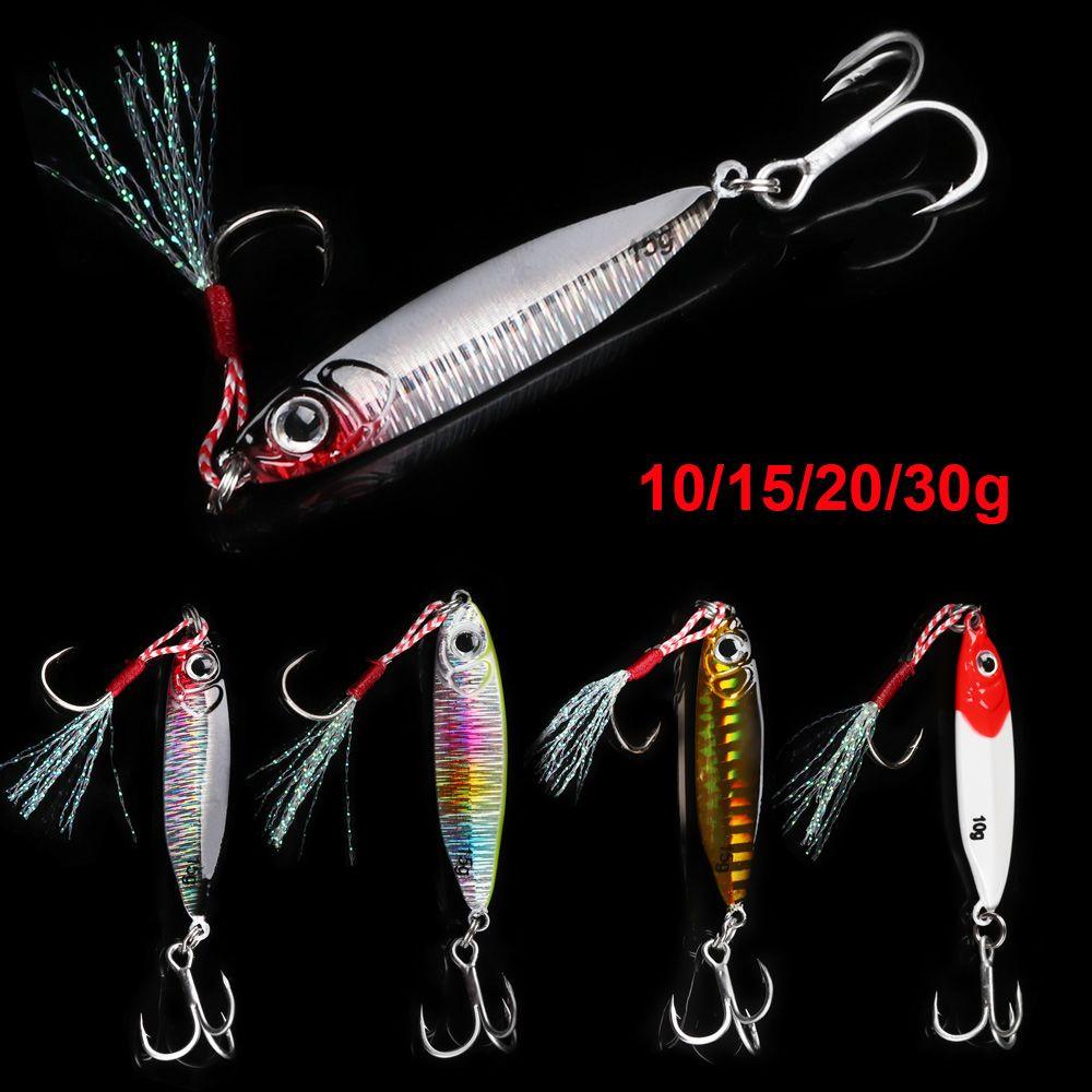 HECCEH Mồi Câu Cá Giả Bằng Kim Loại Lông Vũ Nhiều Màu Sắc 10 / 15 / 20 / 30g