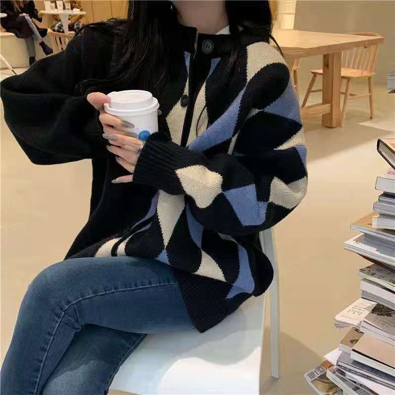 HUANG YOYO   Áo dây len / Áo cardigan dài tay cổ tròn thời trang Hàn Quốc dành cho nữ | BigBuy360 - bigbuy360.vn