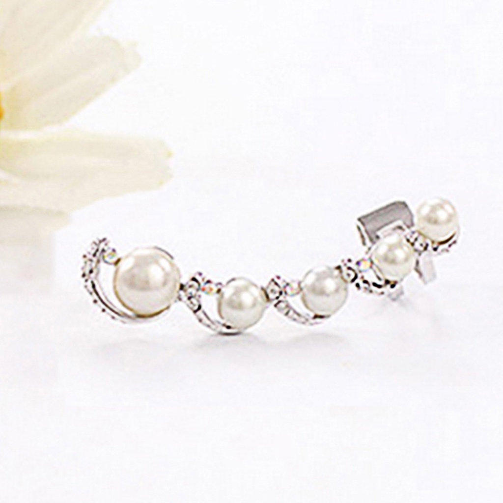 Khuyên tai đính đá và ngọc trai nhân tạo thời trang thanh lịch dành cho nữ