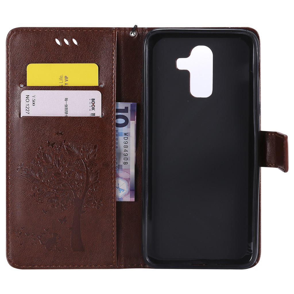 Ốp lưng dạng ví gập chất liệu da in hoa văn thời trang cho Samsung Galaxy J8 | BigBuy360 - bigbuy360.vn