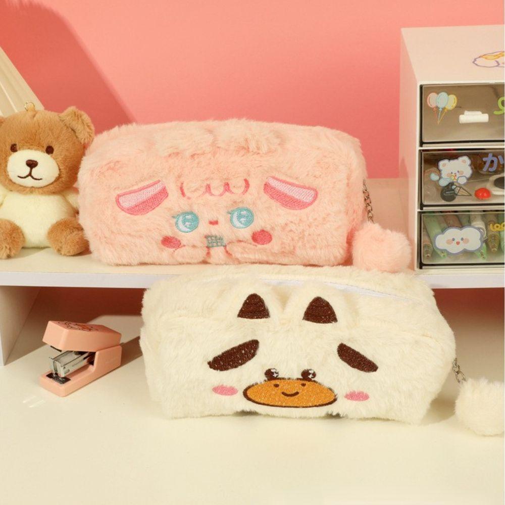 Túi Đựng Bút / Đồ Trang Điểm Có Khóa Kéo Phong Cách Hàn Quốc