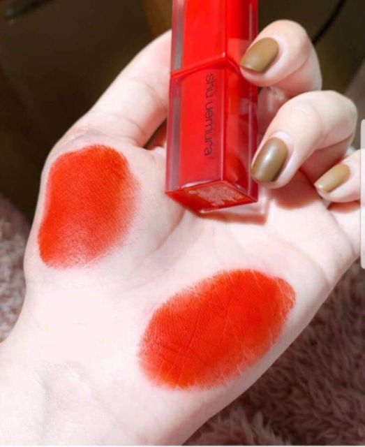 Son SHU UEMURA Màu 570 (ĐỎ CAM) đầy đủ số đủ màu