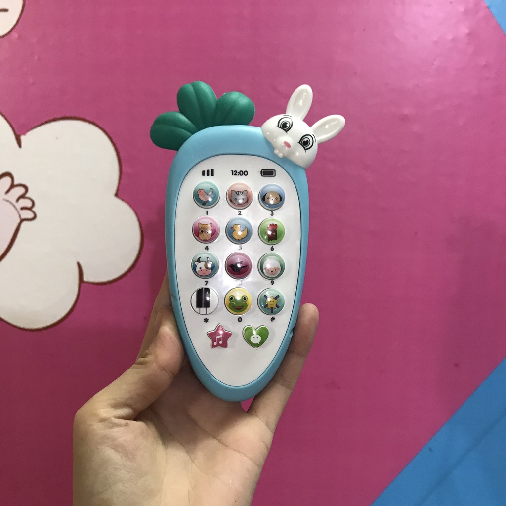 Điện Thoại Đồ Chơi Phát Triển Khả Năng Âm Chạc Cho Bé tặng kèm pin và dây đeo