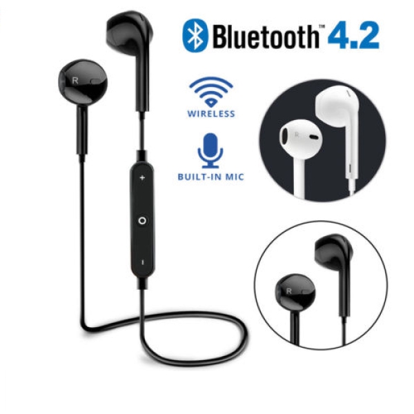 Wireless Bluetooth 4.2 Headset Earphone Sport Headphone with Mic for iPhone Samsung