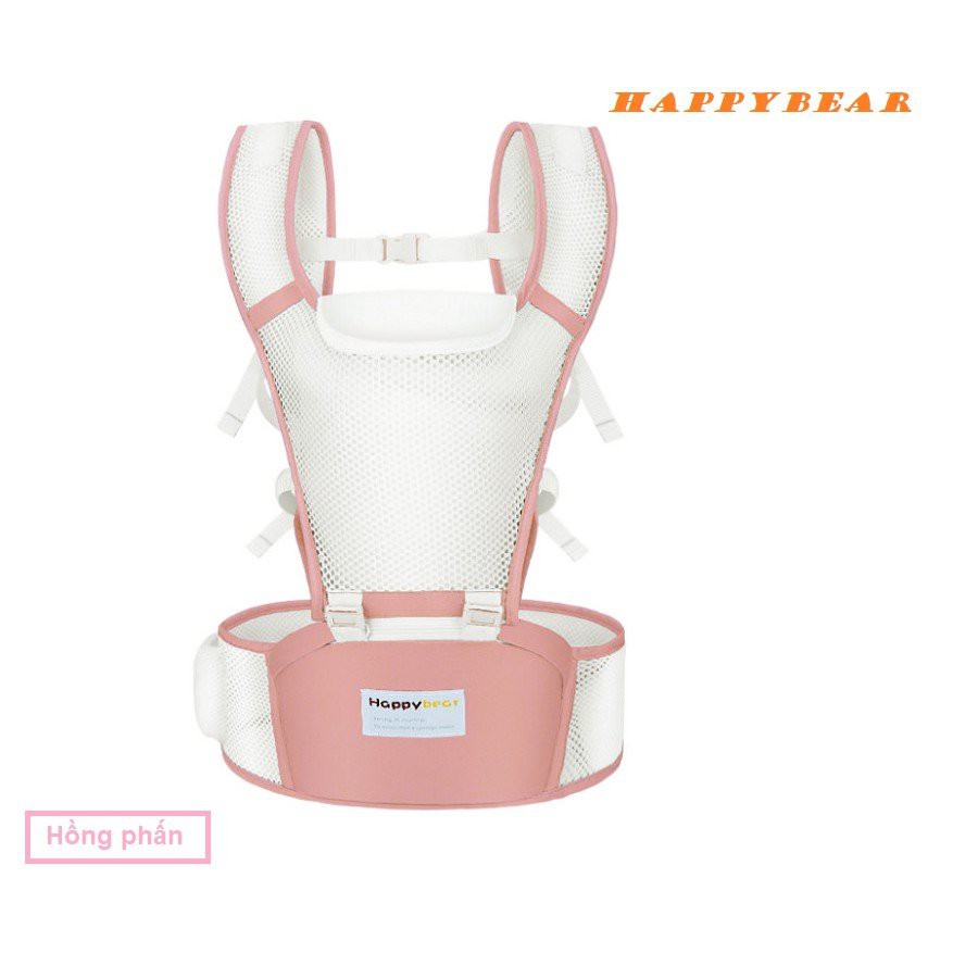 Địu ngồi siêu thoáng khí Happy bear giúp giảm tích tụ mồ hôi ở bé và bố mẹ trong những ngày oi bức của thời tiết mùa hè