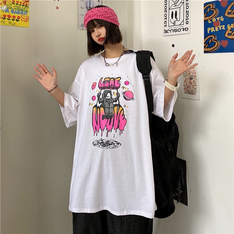 Áo thun nam nữ , áo phông shopcossi chất cotton hình chữ hồng