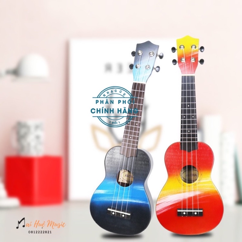 Đàn ukulele Aloha sắc màu soprano 21icnh