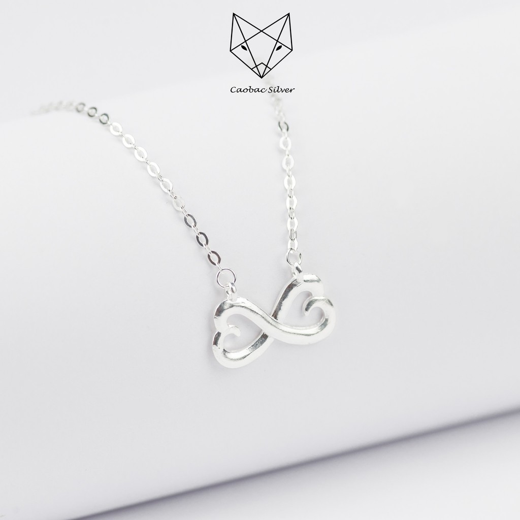 Dây Chuyền Nữ Bạc Ta CaoBac Silver Thiết Kế Hình Vô Cực Trơn Đáng Yêu