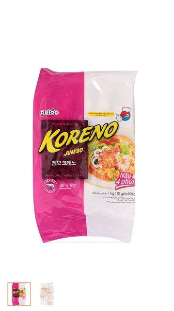 Mỳ KORENO Các Vị ( Công nghệ Hàn Quốc 1 kg 10 gói)