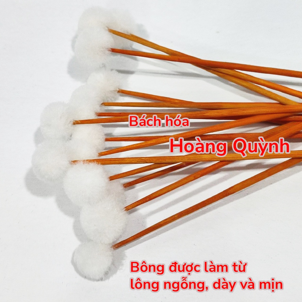 Combo 10 cây bông ngoáy tay (bông ráy tai) lông ngỗng size NHỎ.