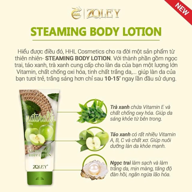 Sữa Ủ Trắng Body Táo Xanh Zoley