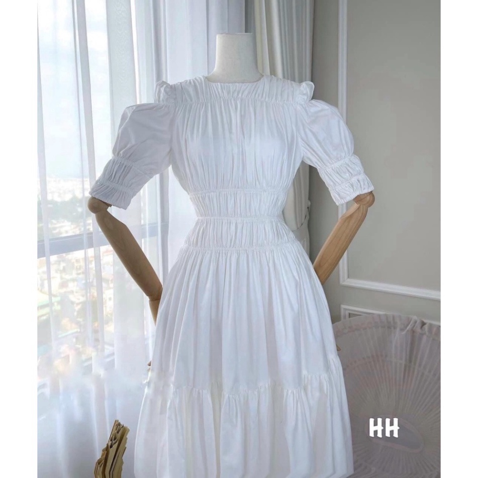 Váy Maxi Thô Nhún Ngực Tay Phồng Loại 1 - Sỉ Ngọc Tâm