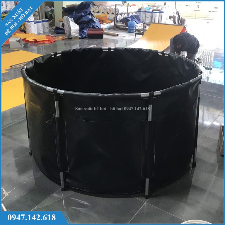 Bồn bạt nuôi cá, tank dưỡng cá đường kính 2m, cao 0.8m
