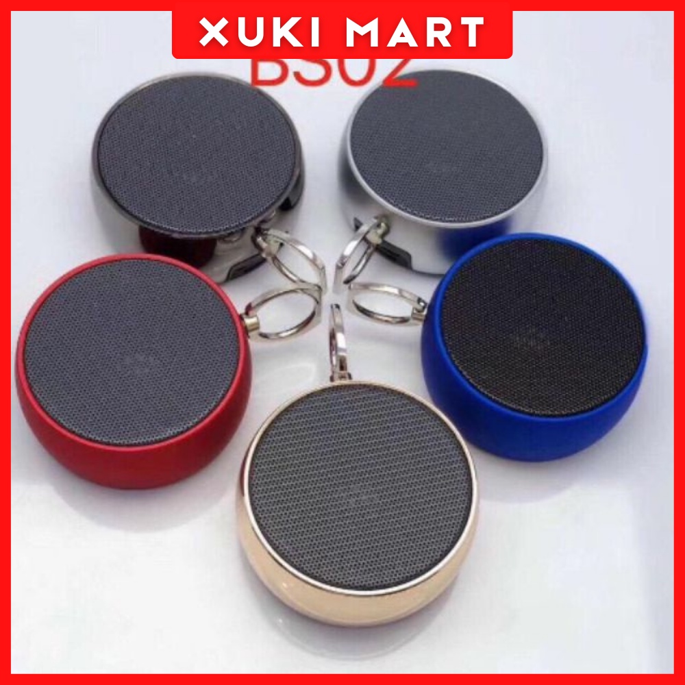 Loa Bluetooth mini BS02 pin trâu ,không dây vỏ nhôm thiết kế nhỏ gọn,có móc treo tiện lợi - XuKi Official