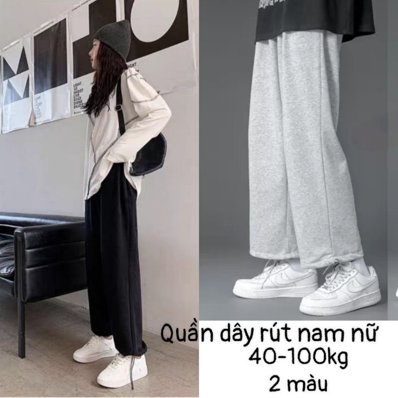 40-100kg quần nam nữ dây rút thời trang bigsize jogger thu đông